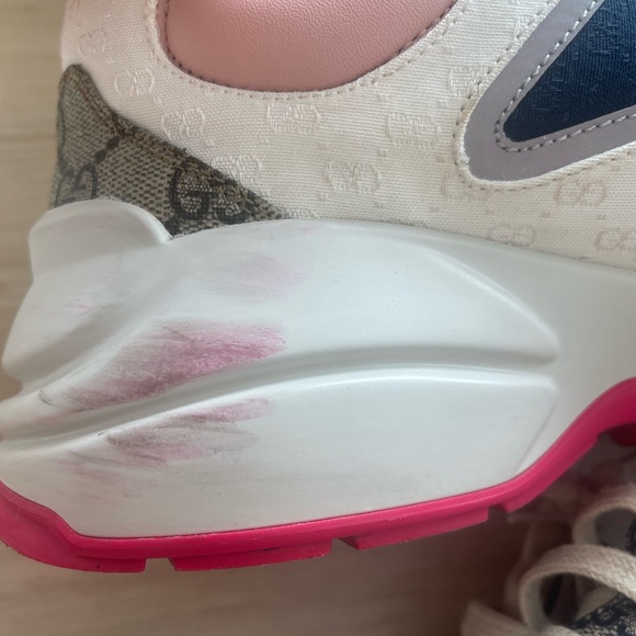 Gucci Wmns GG Rhyton 'Beige White Pink' - Picture 6 of 15